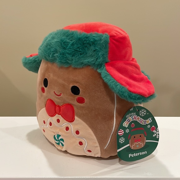 ⚡️NWT 8” Peterson the Gingerbread Boy with Trapper Hat Christmas Squishmallow - Picture 2 of 6